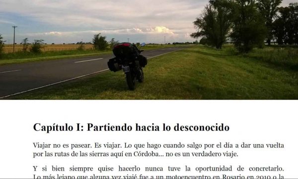 Libro "Crónicas de mi primer viaje en moto" capítulo 1