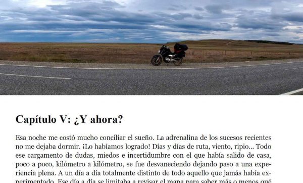 Libro "Crónicas de mi primer viaje en moto" capítulo 5