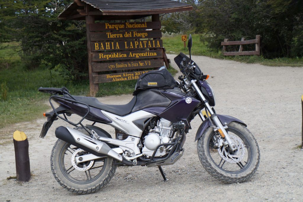 Final Ruta 3 en Bahía de Lapataia - Tierra del Fuego - Yamaha Fazer YS250