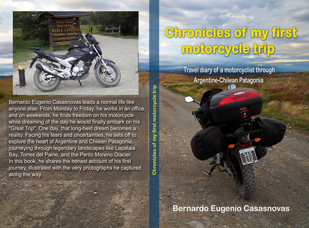 Libro "Crónicas de mi primer viaje en moto" Book cover Chronicles of my first motorcycle trip