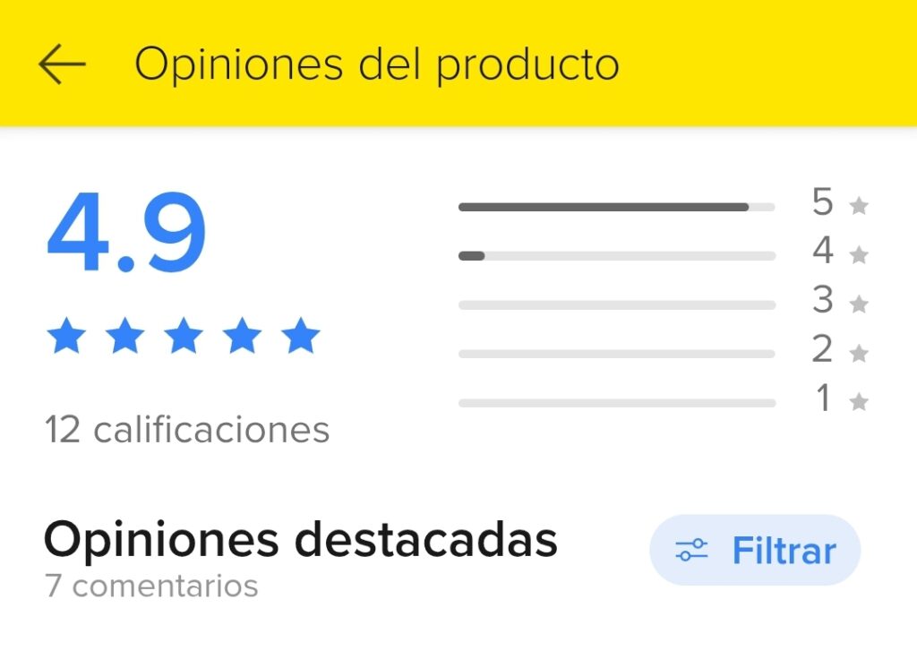 Calificación libro Mercadolibre