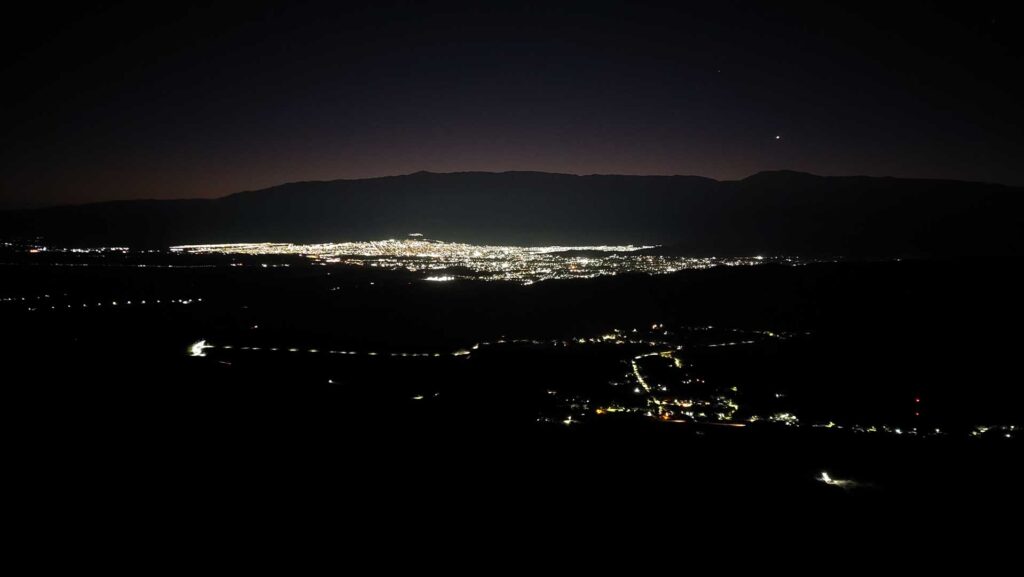Vista nocturna desde un mirador de la Cuesta del Portezuelo - Catamarca